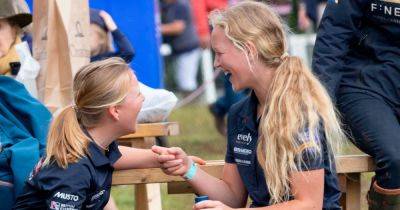 Zara Tindall's daughter Mia, 9, plays with cousin Savannah, 12, at horse trials - www.ok.co.uk - Britain - county Phillips - city Savannah, county Phillips