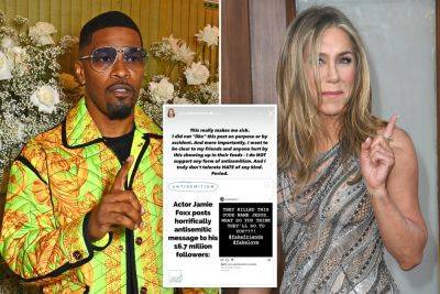 Jennifer Aniston fires back after appearing to ‘like’ Jamie Foxx’s ‘horrifically antisemitic’ Instagram post - nypost.com