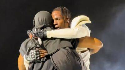 Travis Scott Brings Surprise Guest Kanye West On Stage at Concert in Rome - www.justjared.com - Italy - county Travis