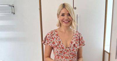Holly Willoughby stuns in £28 floral midi dress from ASOS on This Morning - www.ok.co.uk - county Cherry