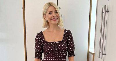 Holly Willoughby wows in brown polka dot dress from celeb-favourite brand RIXO - www.ok.co.uk