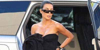 Kim Kardashian Dresses Up Her Casual Style With Strapless Bodysuit For Youth Basketball Game - www.justjared.com - Los Angeles - New York