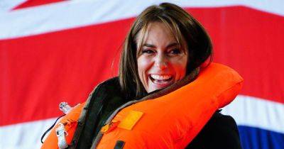 Kate Middleton in fits of giggles as she tries to inflate life vest during airbase visit - www.ok.co.uk - Britain - New York - USA - New York - county Somerset