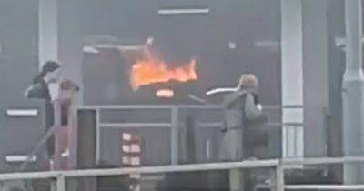 Taxi bursts into flames at Glasgow Airport as emergency services race to scene - www.dailyrecord.co.uk - Scotland