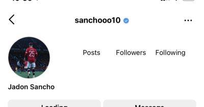 Jadon Sancho deactivates his Instagram account amid fallout with Erik ten Hag at Manchester United - www.manchestereveningnews.co.uk - Manchester - Sancho - city Brighton