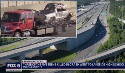 Five Teens Dead In Horrific Crash As Car Plunges 50 Feet Off Georgia Freeway - perezhilton.com - Atlanta - city Santana - county Gwinnett