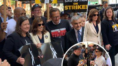 Dispatches From The Picket Lines: NY Gov. Kathy Hochul Surprises Actors & Writers In Manhattan, Says “You’re Fighting The Right Fight” - deadline.com - New York - New York - Manhattan - Ireland