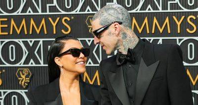 Kourtney Kardashian Joins Travis Barker In Matching Black Suits at Emmy Awards 2023 - www.justjared.com - Los Angeles