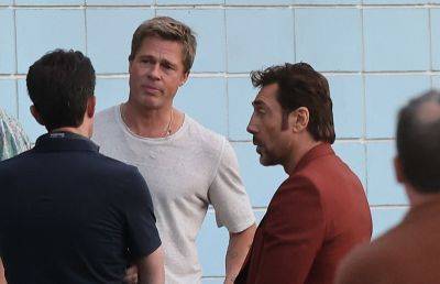 Brad Pitt & Javier Bardem Spotted Filming F1 Racing Movie at a Laundromat in Florida - www.justjared.com - Florida