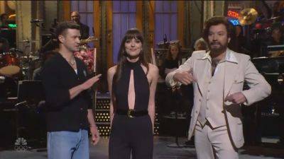 ‘Saturday Night Live’: Jimmy Fallon and Justin Timberlake Crash Dakota Johnson’s Monologue - variety.com - county Johnson