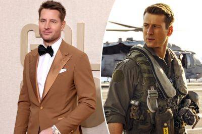 How Justin Hartley was awkwardly mistaken for Glen Powell at the 2024 Golden Globes - nypost.com
