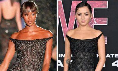 Isabela Merced wears Versace dress worn by Naomi Campbell to ‘Madame Web’ premiere - us.hola.com - Paris - USA - Manhattan - county Campbell