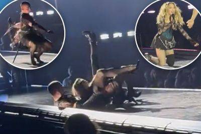 Madonna crashes to stage mid-song in Seattle concert mishap: ‘Somebody getn fired’ - nypost.com - Seattle