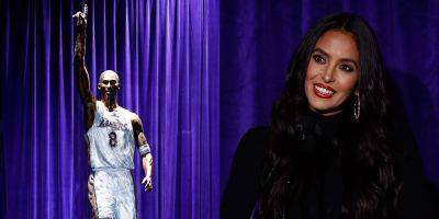 Kobe Bryant's Widow Vanessa Gives Emotional Speech at Statue Unveiling, Jokingly Responds to Critics of Kobe's Pose - www.justjared.com - Los Angeles - Los Angeles