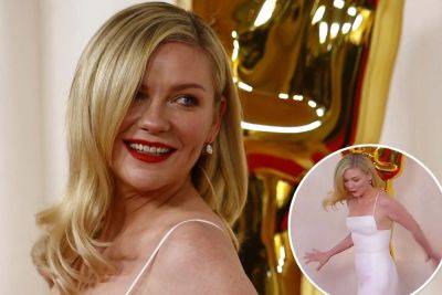Kirsten Dunst trips and nearly crashes into Oscars 2024 statue on red carpet: ‘Oh s – – t!’ - nypost.com