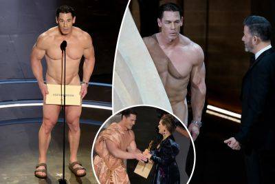 John Cena streaks naked on the Oscars stage — with a strategically placed envelope - nypost.com - Taylor
