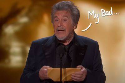 Al Pacino Finally Speaks Out About THAT Awkward Oscars Best Picture Moment! - perezhilton.com