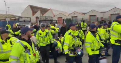 Shock footage shows chaos after Wigan and Blackpool game as four arrested - www.manchestereveningnews.co.uk - Manchester