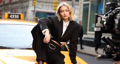 Gigi Hadid Poses on Top of Taxi While Filming Maybelline Commercial in NYC - www.justjared.com - New York