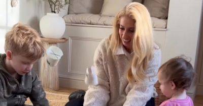 Inside Stacey Solomon's Easter home transformation including bunny-themed door display - www.ok.co.uk