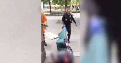 Police officer 'dealt with' after dragging homeless man along the ground by his sleeping bag - www.manchestereveningnews.co.uk - Britain - county Hall - city Manchester, county Hall - Sudan