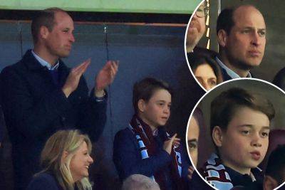 Princes William, George cheer at Aston Villa soccer match after Kate Middleton’s cancer diagnosis - nypost.com - Britain - Manchester - George