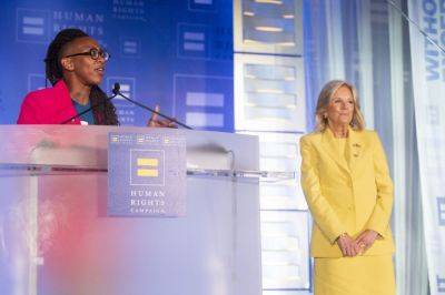 First Lady Warns Trump is ‘Dangerous to the LGBTQ Community’ at HRC Event - thegavoice.com - Virginia - county Arlington