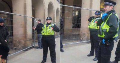 Cops and council chiefs explain why they sealed off 'red tent' homeless camp outside town hall - www.manchestereveningnews.co.uk - county Hall - Manchester