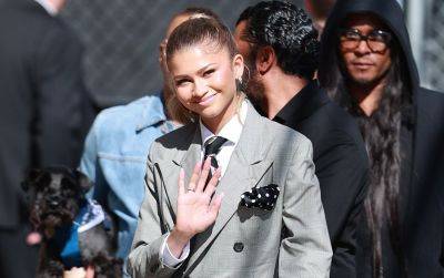 Zendaya Goes for Pantsless Look at 'Kimmel' in Chic Suit Jacket - www.justjared.com - Hollywood