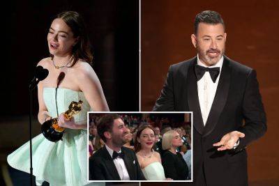 Emma Stone clarifies whether she called Jimmy Kimmel a ‘p—k’ at Oscars - nypost.com - city Sandra