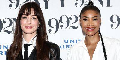 Anne Hathaway Wears Leather Suit for 'The Idea of You' Screening with Gabrielle Union - www.justjared.com - Los Angeles - New York
