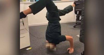 Ambulance bosses 'disappointed' at social media video appearing to show staff member doing headstands while at work - www.manchestereveningnews.co.uk - Manchester