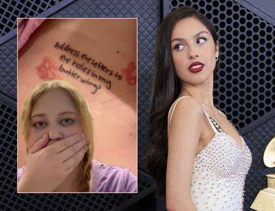Fan Gets Olivia Rodrigo Lyric Tattoo -- But This ABSURD Typo Is Going Viral! - perezhilton.com